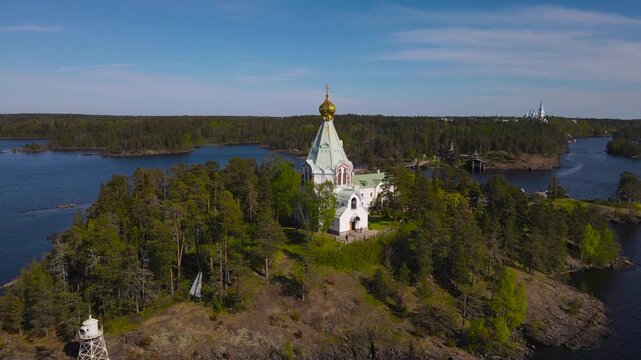 Nikolsky hermitage. Valaam Island. Lake Ladoga. Russia.