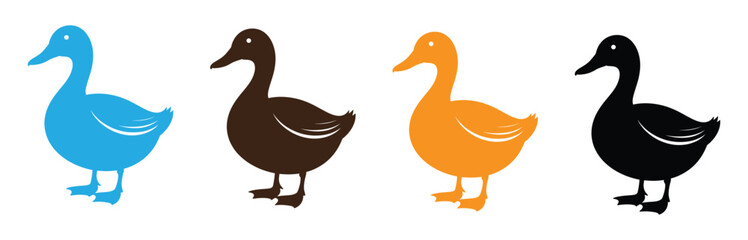duck icon silhouette style vector minimal art illustration on a white background.