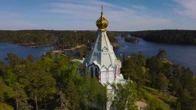 Nikolsky hermitage. Valaam Island. Lake Ladoga. Russia.