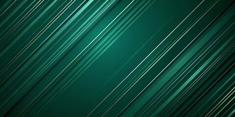 Abstract diagonal lines and grid pattern in deep green creating a futuristic and dynamic background