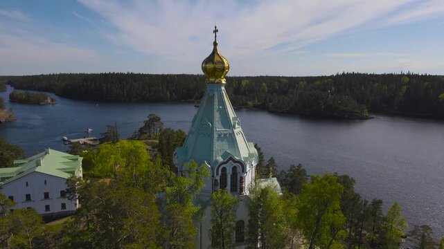 Nikolsky hermitage. Valaam Island. Lake Ladoga. Russia.