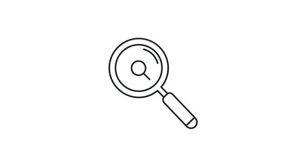 Simple Outline Icon of a Magnifying Glass.
