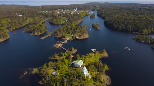 Nikolsky hermitage. Valaam Island. Lake Ladoga. Russia.