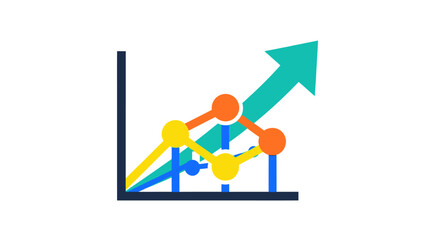 Colorful Growth Chart with Interconnected Data Points.