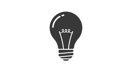 Simple Silhouette of a Classic Incandescent Light Bulb.