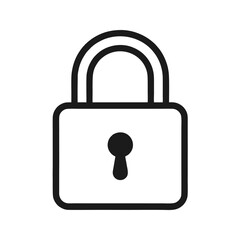 Closed padlock security icon vector