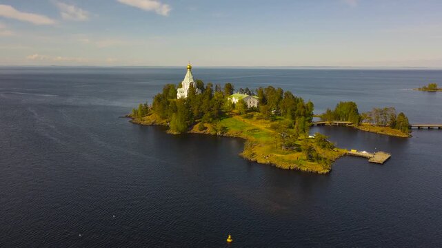 Nikolsky hermitage. Valaam Island. Lake Ladoga. Russia.