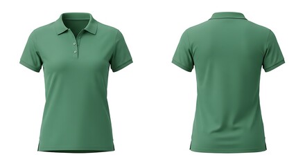 3D mockup of a jade green color of woman polo tshirt