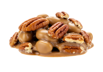 Delicious Pecan Pralines Gourmet Candy Photography isolated on transparent background
