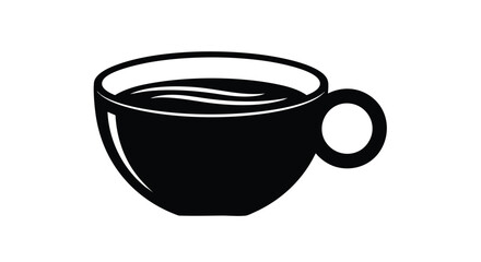 Sip into serenity with this sleek black coffee cup illustration, perfect for adding minimalist elegance