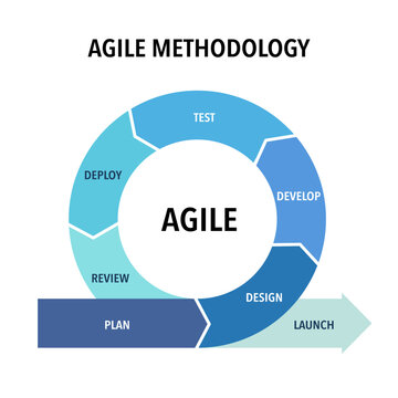 agile sdlc methodology infographic 7 point stage template with cycle circular on top and table description bottom for slide presentation