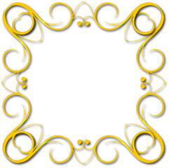 Gold Frame – Elegant gold  Border on a transparent background. PNG, 300 DPI