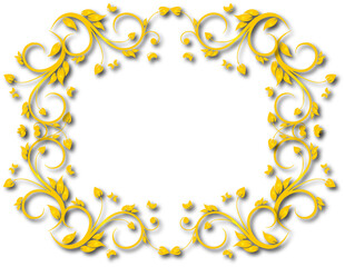 Gold Frame – Elegant gold  Border on a transparent background. PNG, 300 DPI