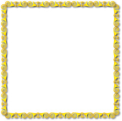 Gold Frame – Elegant gold  Border on a transparent background. PNG, 300 DPI