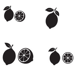 Fruit silhouette vector on white background