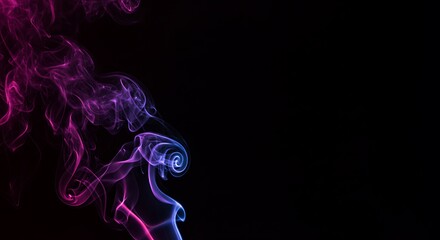 Obraz premium Ethereal Smoke: Pink and Blue Hues on Black