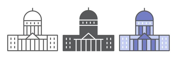 Capitol Building line icon, USA and congress, washington capitol sign vector graphics, editable stroke linear icon, eps 10.