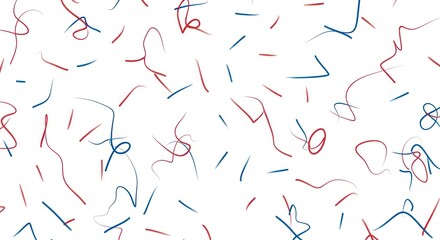 Abstract Red and Blue Lines on White Background