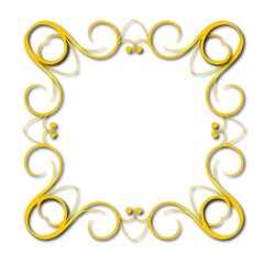 Gold Frame – Elegant gold  Border on a white background. JPG, 300 DPI