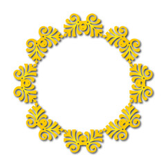 Gold Frame – Elegant gold  Border on a white background. JPG, 300 DPI