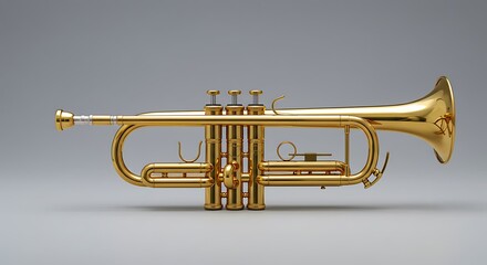 Fototapeta premium Golden Gleam: A Trumpet's Still Life