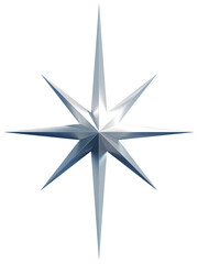 Fototapeta premium 3D素材_オーナメント_星_シルバー