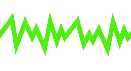 Green Zigzag Line on White Background, Abstract Design.