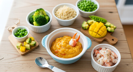 Creative Baby Food Purees from Fresh Seafood

