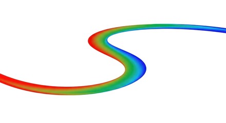 Colorful Gradient Curve on White Background. Abstract Design.