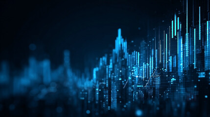 Abstract financial market analysis presented in digital visualization