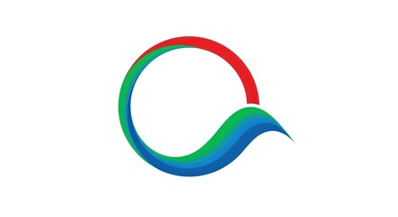 Abstract Colorful Swirl Logo on White Background