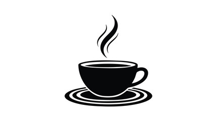 Steaming cup of coffee ready to start your day in style graphic design element for menus and logos