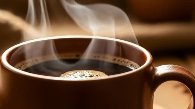 Steaming Cup of Coffee: Warmth and Aroma