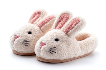 Obraz premium Cute Bunny Slippers for Children Comfort