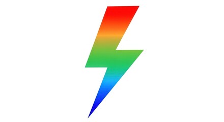 Colorful Lightning Bolt Illustration with Gradient Effect on White Background