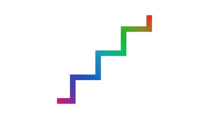 Gradient Staircase Illustration on White Background, Abstract Design