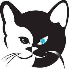 A double face cat logo design 