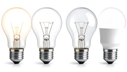 Evolution of lighting technology showcasing incandescent and LED bulbs