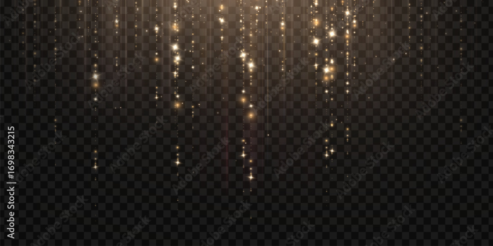 Poster a glowing light effect with lots of sparkling particles and bokeh glare. background effect for overl