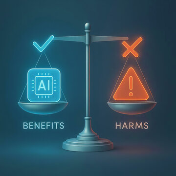  AI Risk Assessment Concept, Scale Weighing Benefits and Harms
