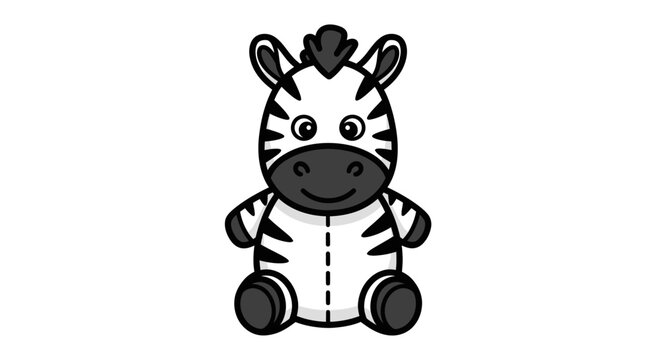 Adorable Cartoon Baby Zebra Illustration.