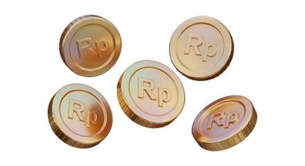rupiah coins isolated on white background