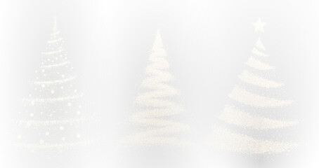 Holiday png with stylized fir tree,  yellow decorations, festive branches, Christmas greeting illustration, and winter design
