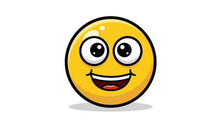 A Cheerful Yellow Smiley Face with Big Expressive Eyes and a Wide Grin.