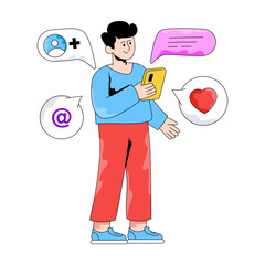 A unique design illustration of social media user