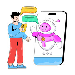 An illustration design of ai chat