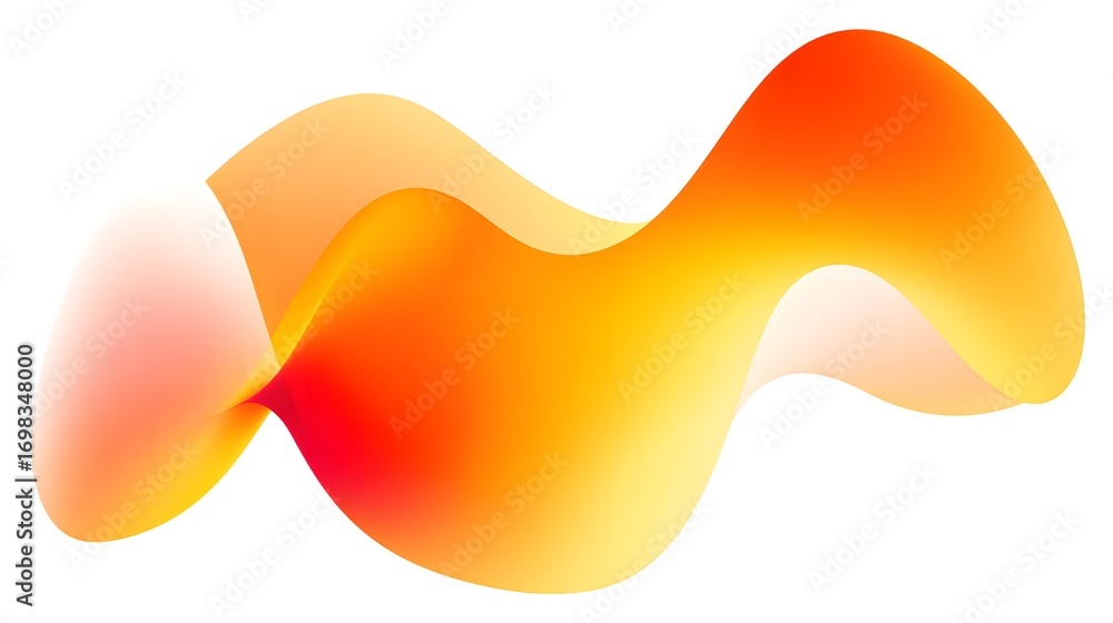 Poster a smooth, flowing abstract design with vibrant orange and red gradients, creating a sense of movemen