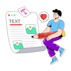 Conceptual flat design of content writing