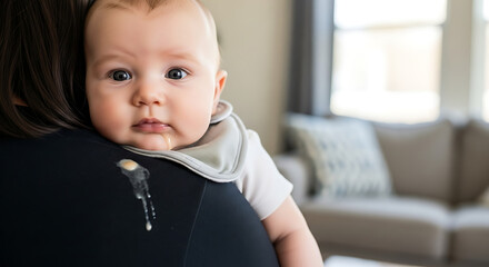 A Baby Spitting Up After Feeding