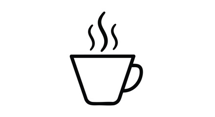 Enjoy a cup of hot coffee or tea with this minimalist line art illustration for your business or personal needs